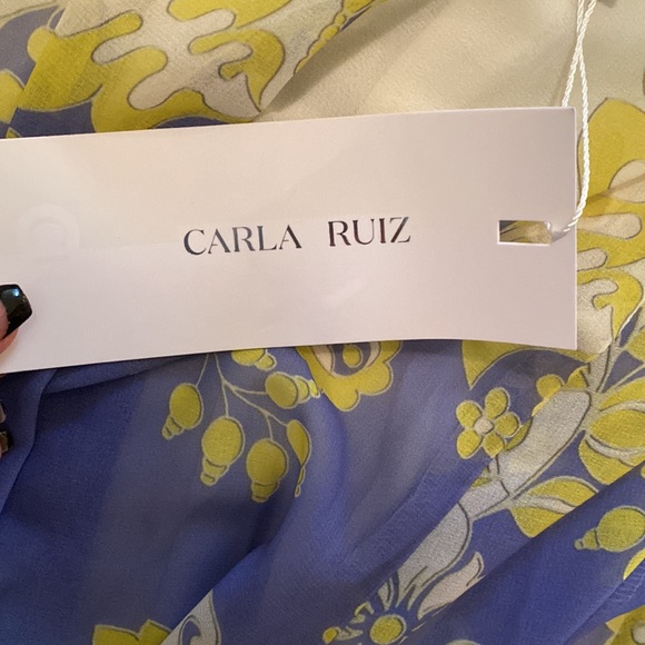 Carla Ruiz long sleeve maxi yellow and purple dress. Brand new with tags. - Picture 5 of 5